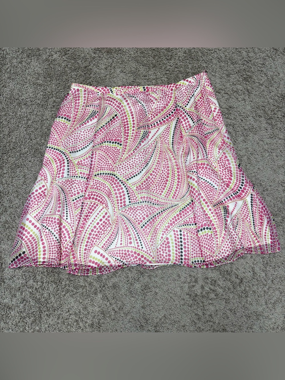 Talbots 100% silk skirt Women 22W Pink Printed A-Line Skirt feminine lightweight